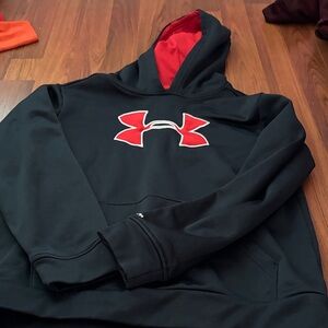 Under Armour Black Hoodie with Red Logo